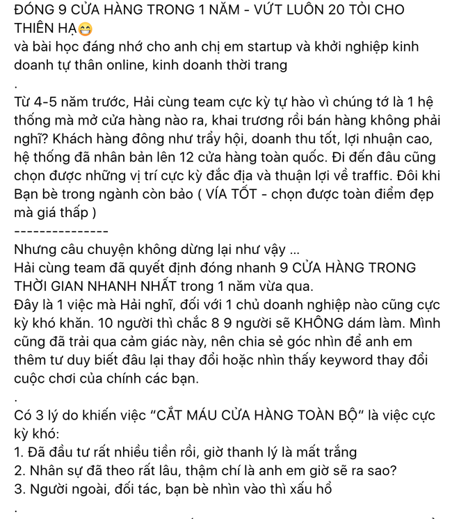 Local brand Việt đang quá khó khăn: Nhiều nơi đóng cửa, có người bay luôn 20 tỷ- Ảnh 4. Local brand Việt đang quá khó khăn: Nhiều nơi đóng cửa, có người bay luôn 20 tỷ- Ảnh 4.