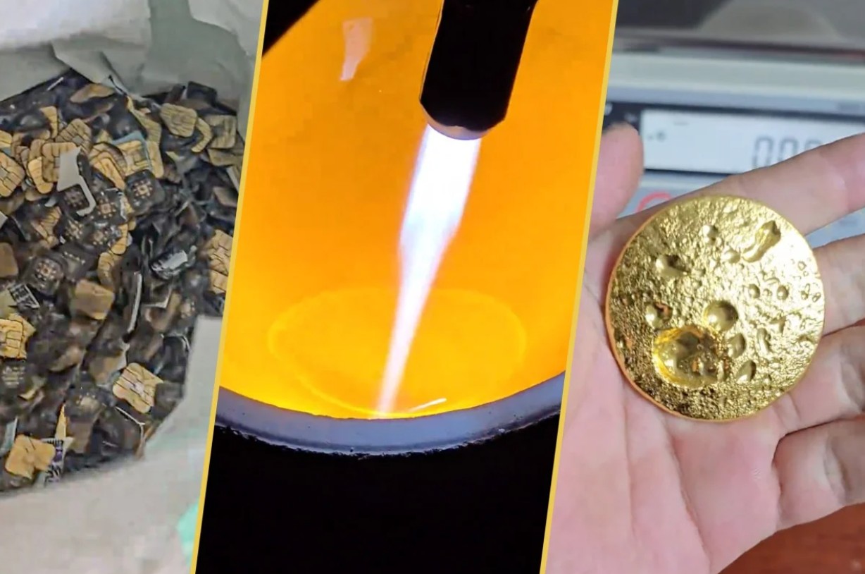 Thợ kim hoàn hướng dẫn chi tiết tách vàng từ SIM điện thoại, thu về gần 6 chỉ vàng