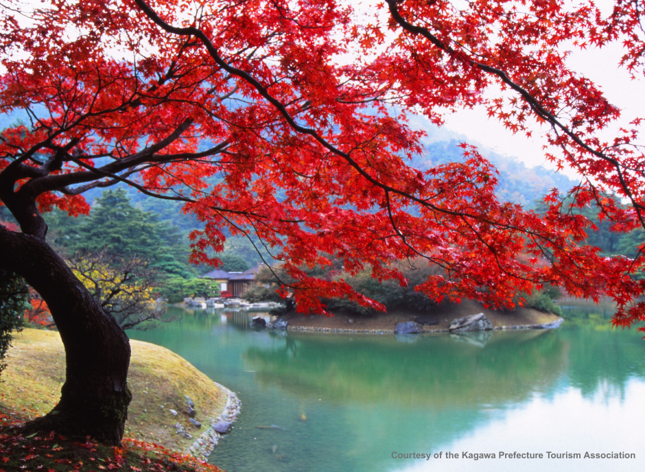 khung canh vuon ritsurin mua la dokagawa prefecture tourism association 2