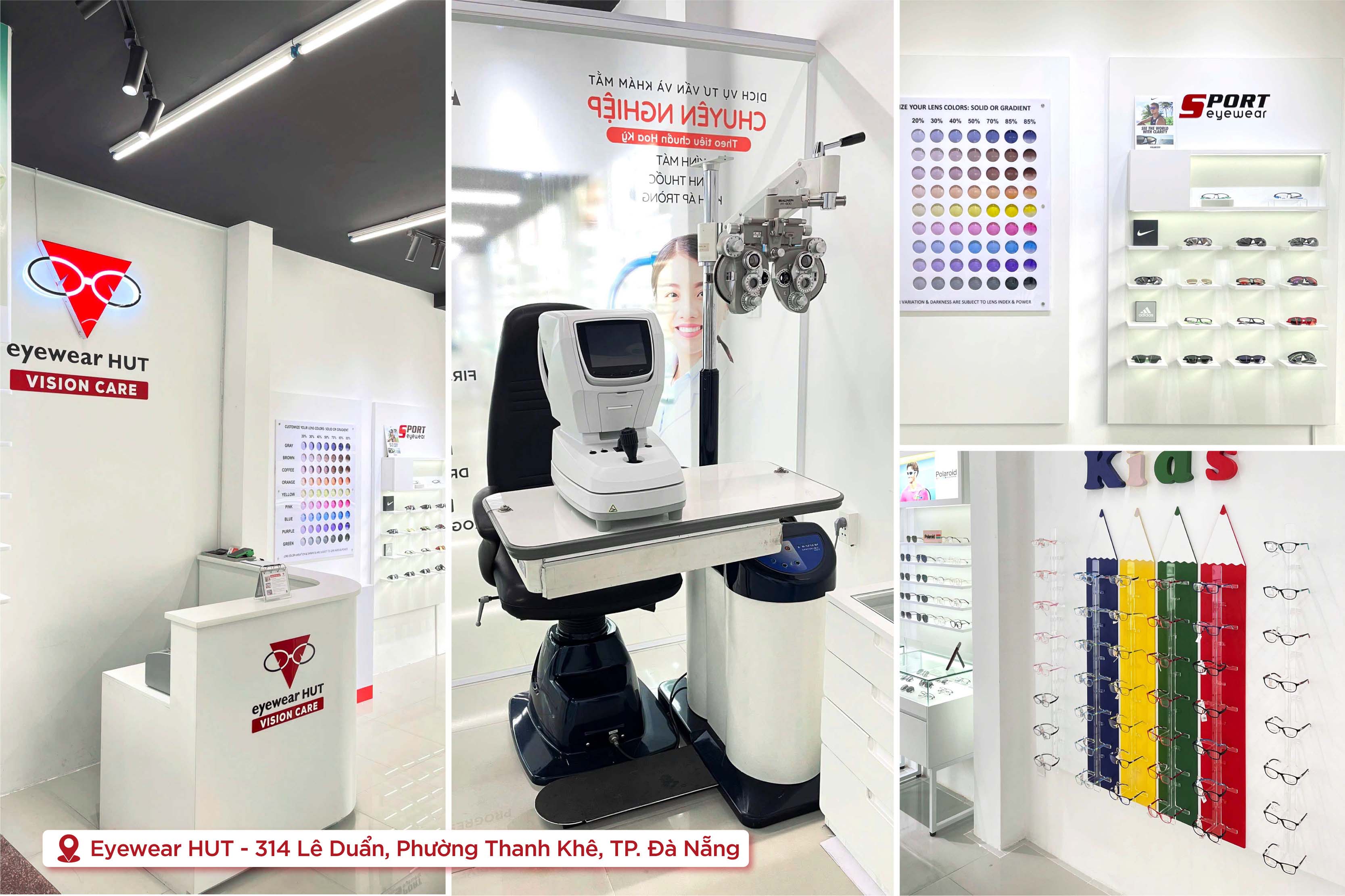 eyewearhut 314 le duan da nang khong gian mua sam sang trong va he thong may moc tien tien