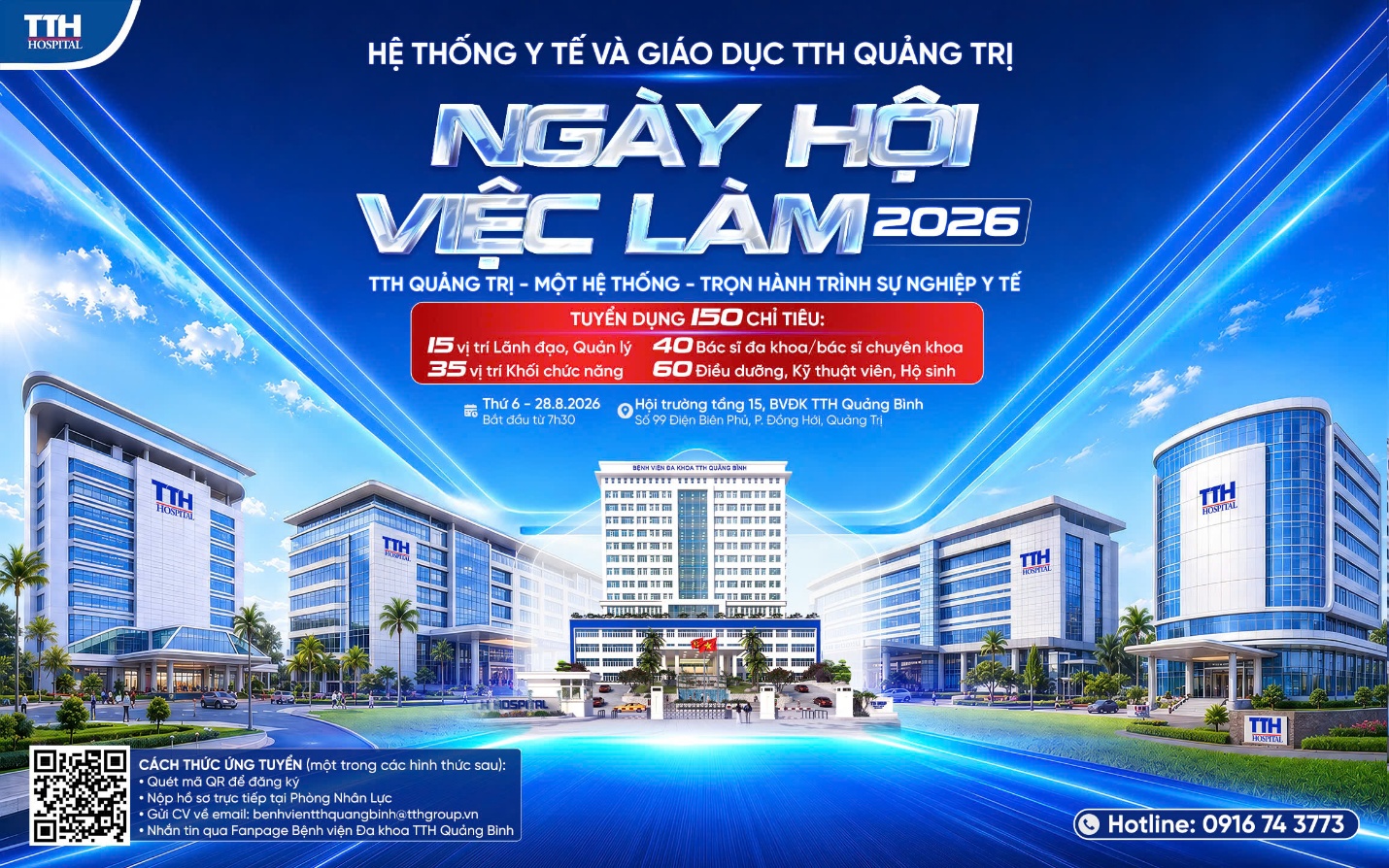 Hệ thống Y tế & Giáo dục TTH Quảng Trị tuyển dụng 150 chỉ tiêu tại Ngày hội việc làm 2026