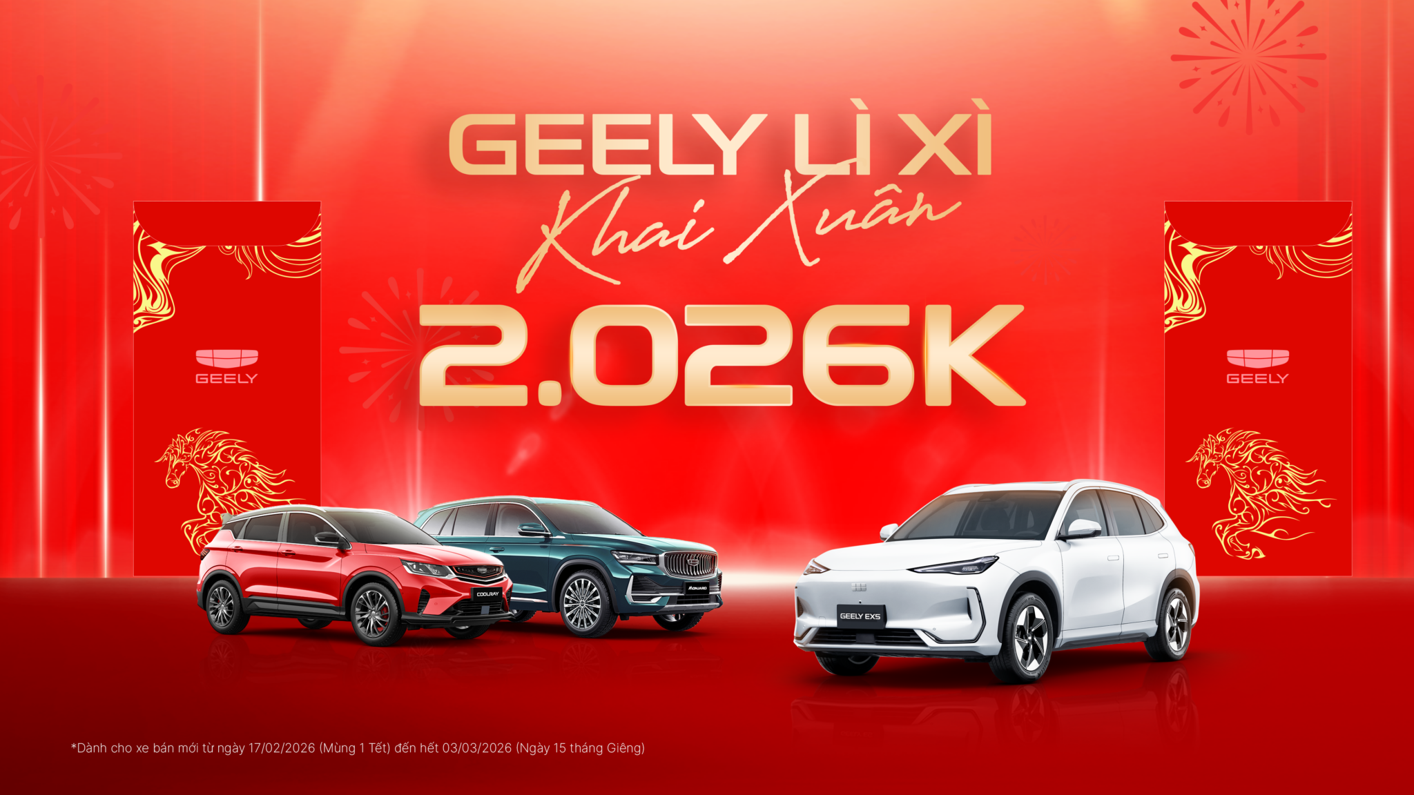 Geely Việt Nam triển khai chương trình lì xì khai xuân 2026 cho khách hàng mua xe 