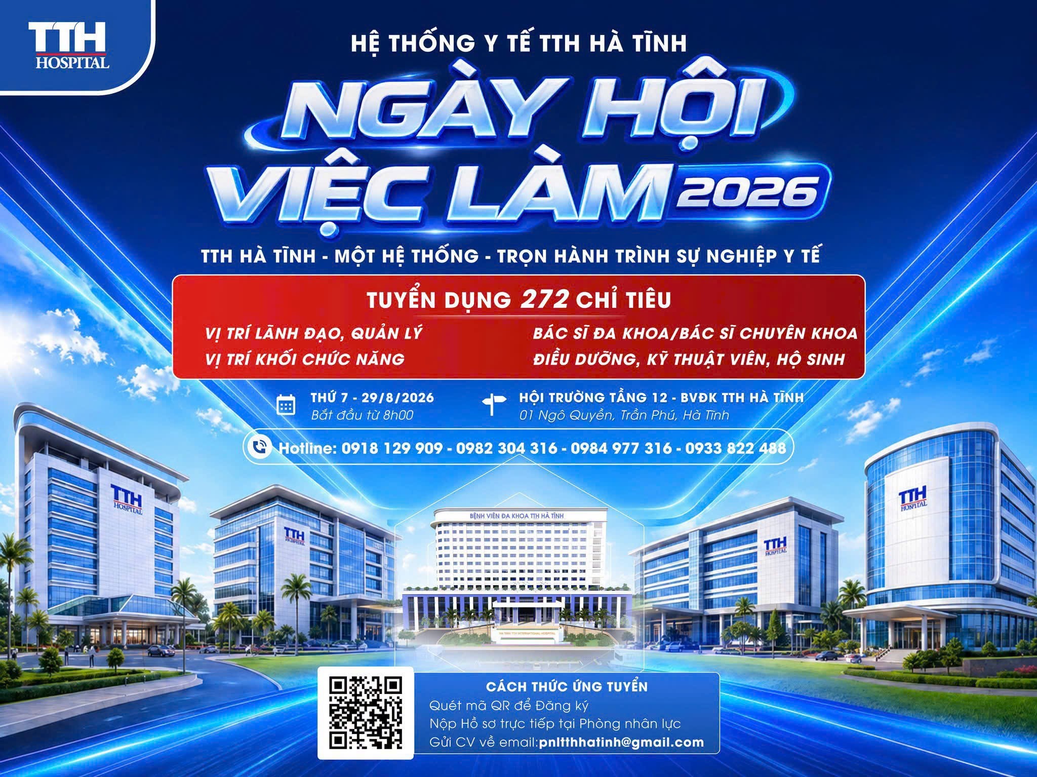 Ngày hội việc làm TTH Hà Tĩnh 2026: Tuyển dụng 272 vị trí 