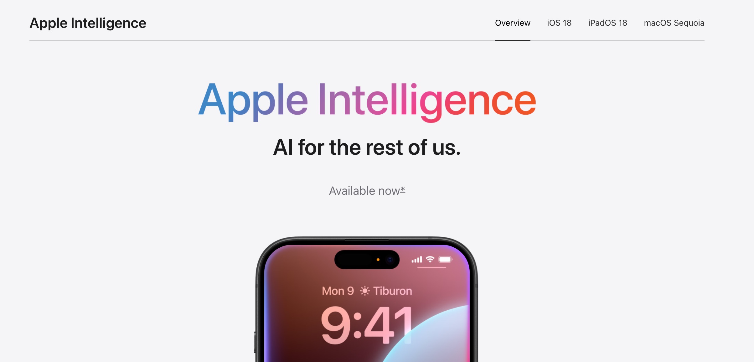 apple intelligence available now