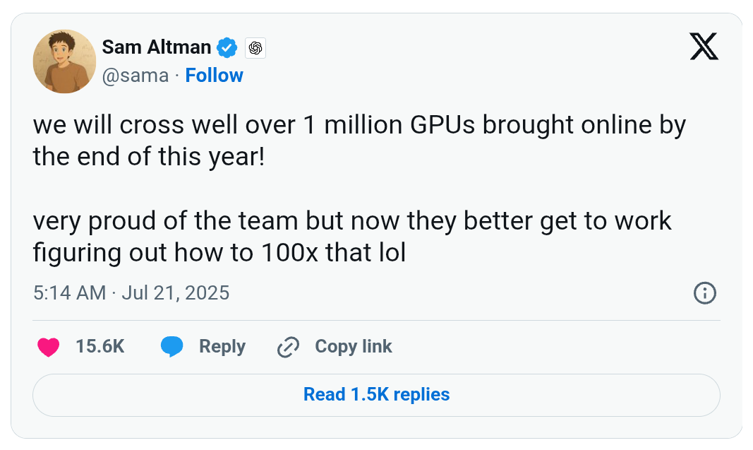 Tham vọng điên rồ của Sam Altman: cần 100 triệu GPU AI trị giá 3.000 tỷ USD cho giấc mơ của OpenAI- Ảnh 2. Tham vọng điên rồ của Sam Altman: cần 100 triệu GPU AI trị giá 3.000 tỷ USD cho giấc mơ của OpenAI- Ảnh 2.