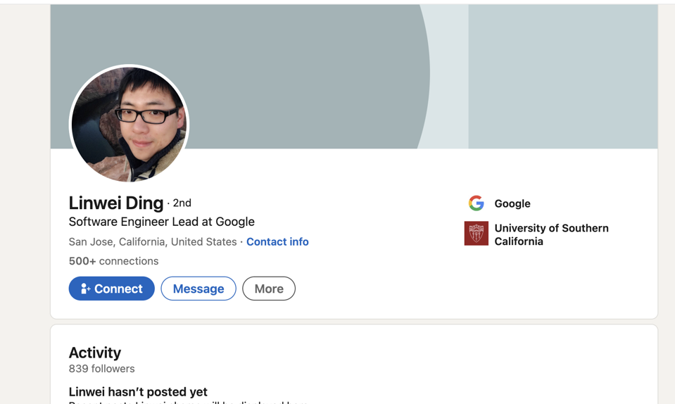 his linkedin pagea84z960