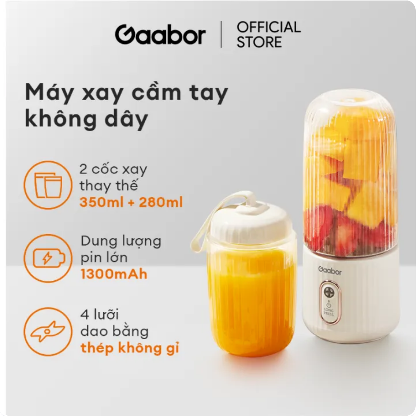 screenshot 2026 03 25 at 00 58 25 upgrade gaabor fp03t wh01ajm m01a mini handheld blender cup 350ml 50w capacity compact and convenient blender cup usb charging port comes with 2 convenient cups 1 for 1 exchange warranty lazada
