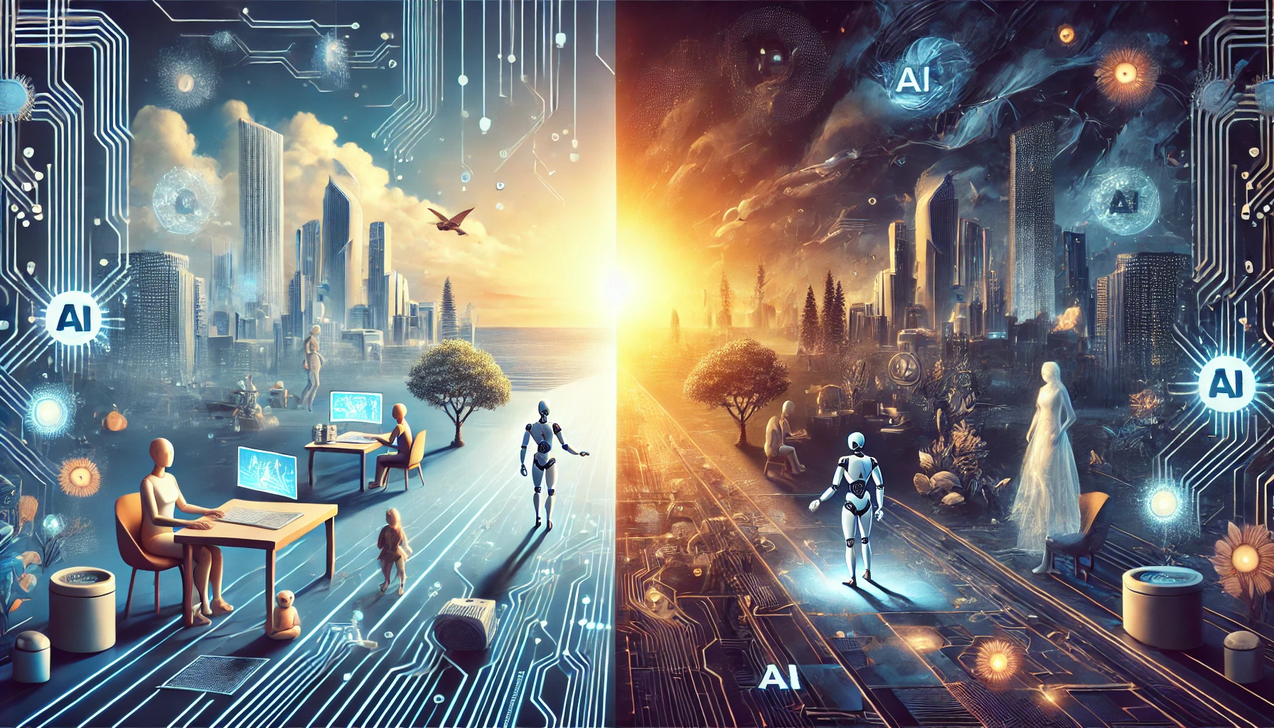 dallc2b7e 2024 08 09 154453 a landscape feature image for an article titled 20 quotes on the future of ai that will make you think the image should have a futuristic theme sh