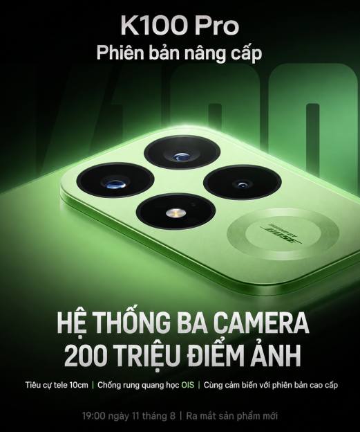 Đây rồi Redmi K100 Pro: Màn hình 185Hz, pin 8.580mAh, chụp macro siêu đẹp, giá khoảng 15 triệu