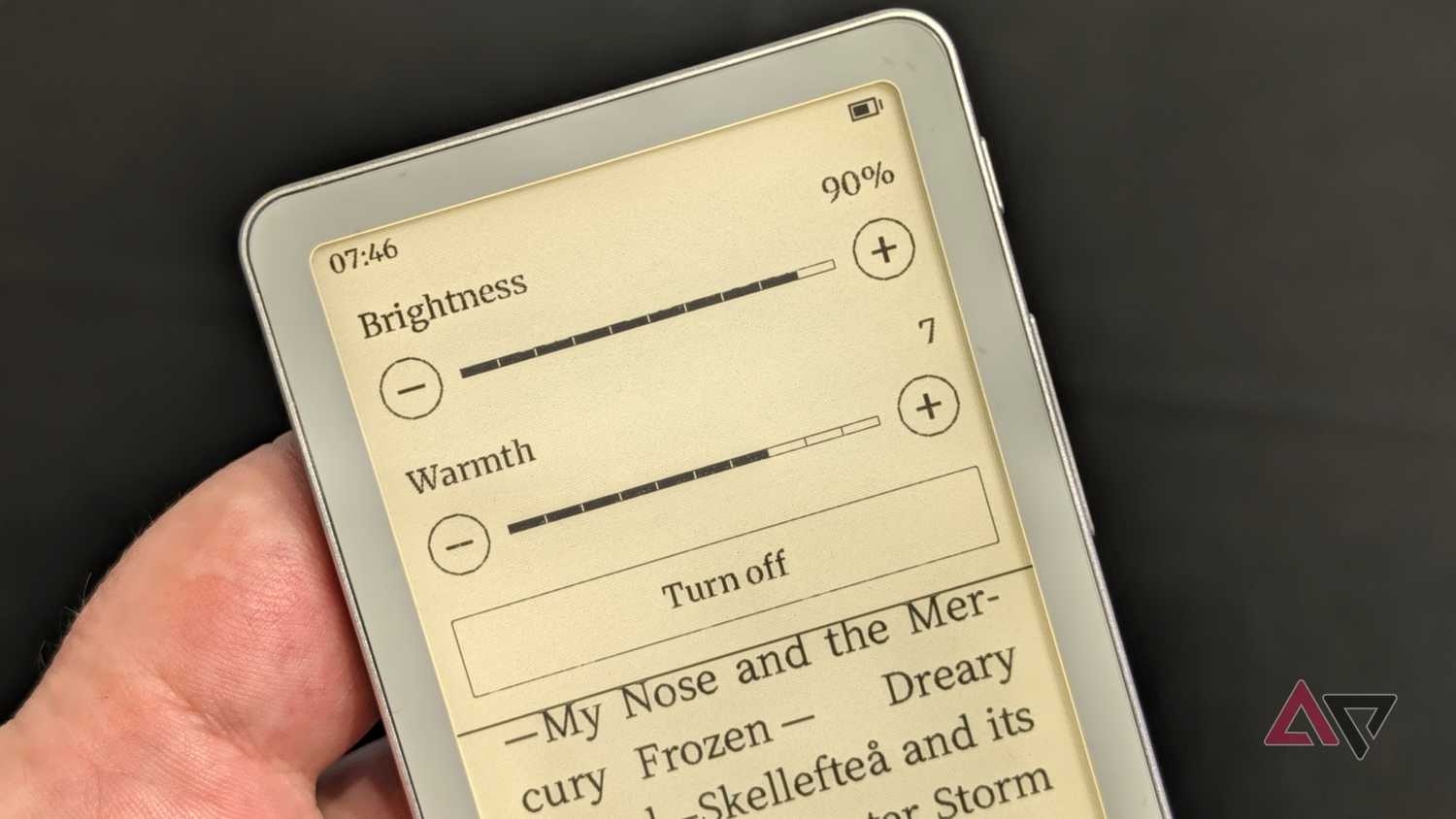 boox picco brightness warmth