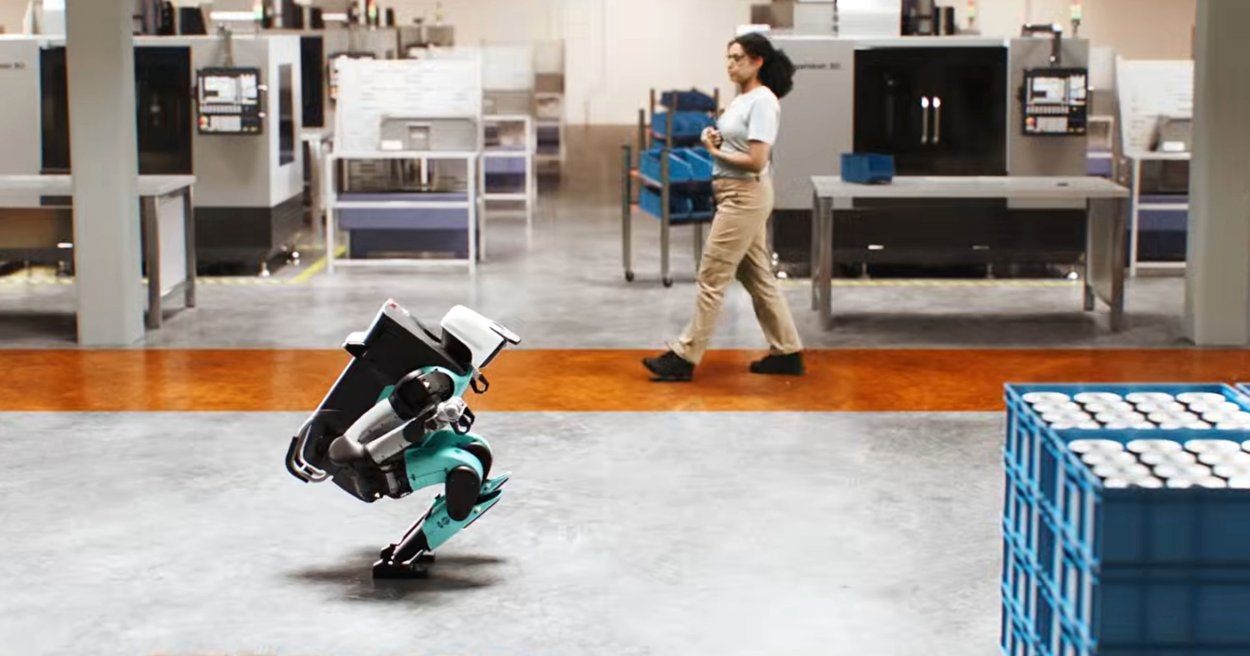 new humanoid robot flinches human close