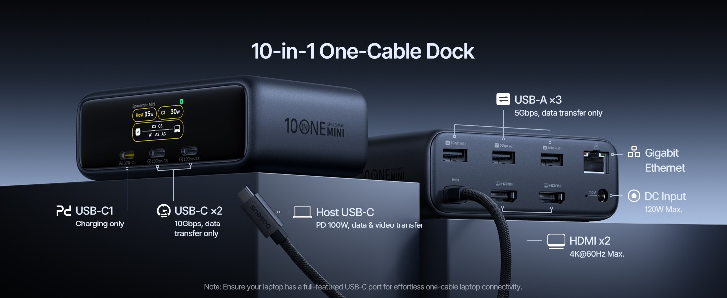 baseus spacemate rd1 mini dock ports