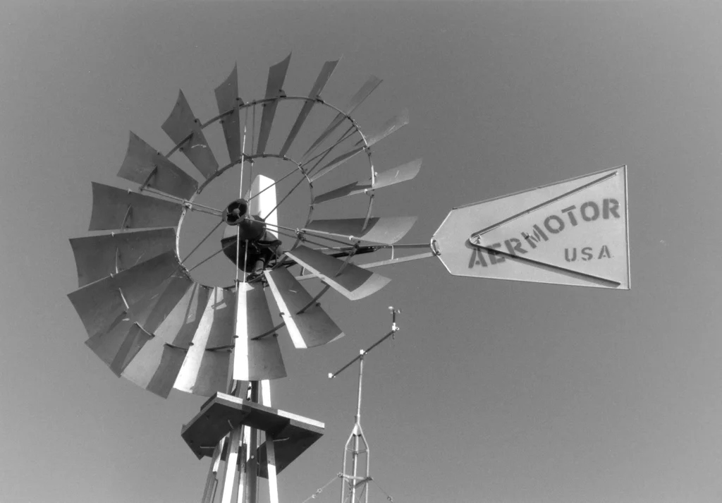 wind turbine three blades farm windmill aermotor