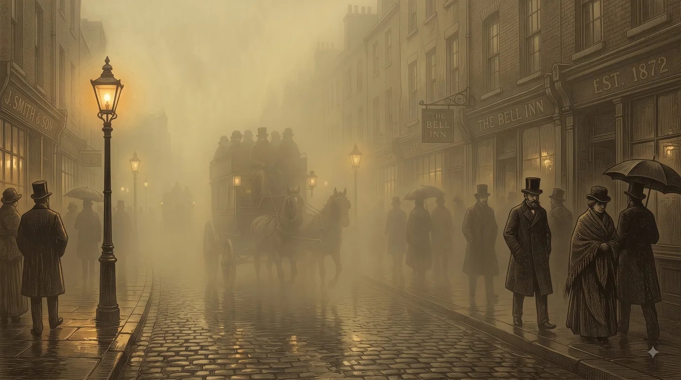 london fog victorian street pea souper illustrat