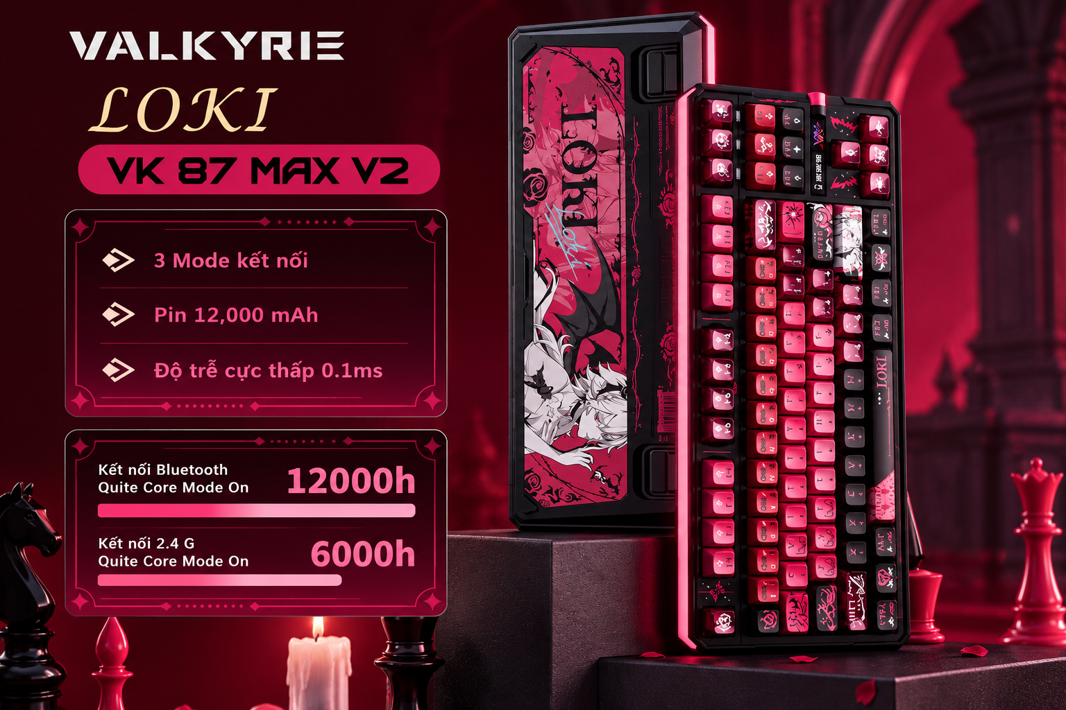 ban phim valkyrie loki phong cach gothic
