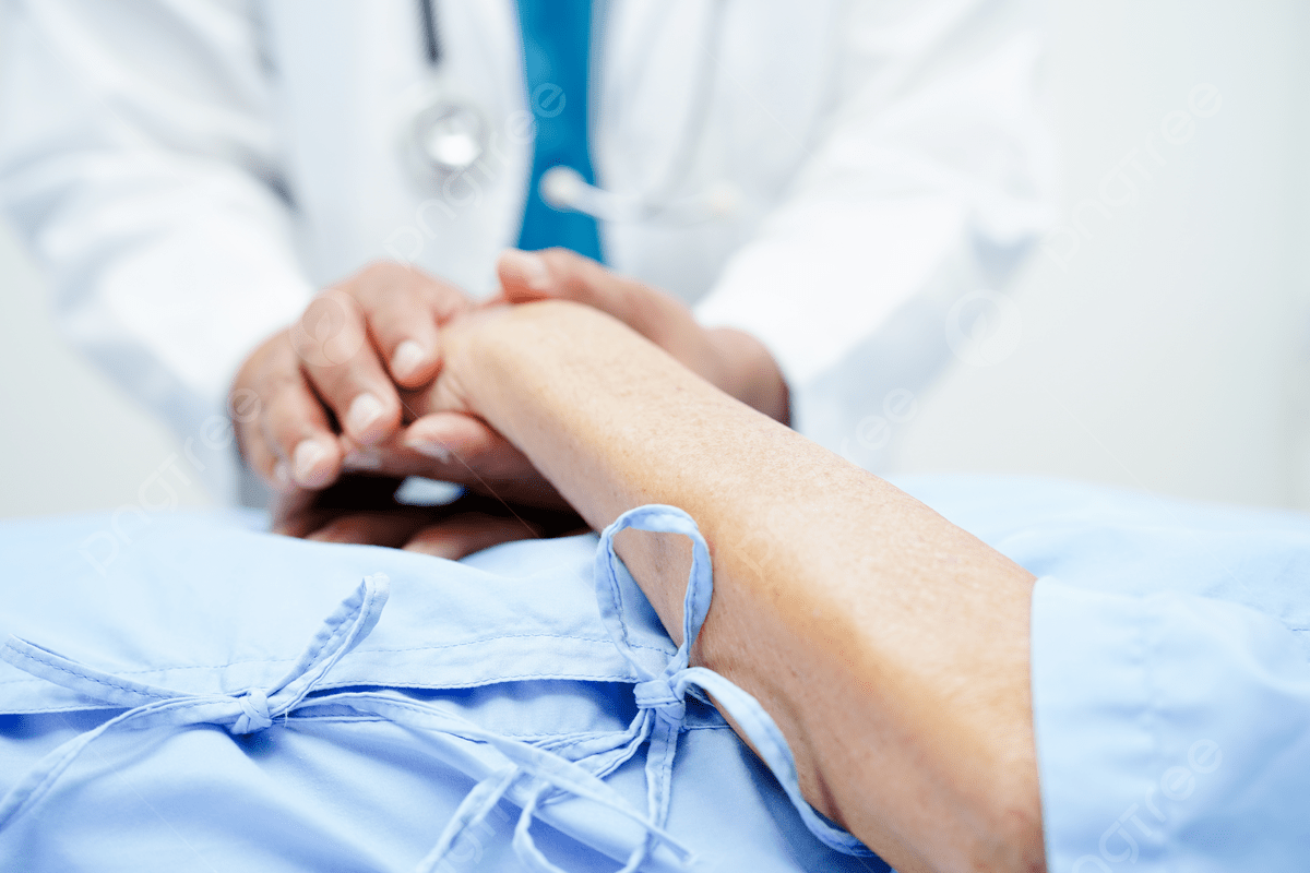 pngtree a caring doctor supports an elderly asian patient in the hospital picture image14911766