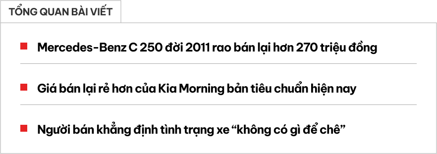 Rao chiếc Mercedes-Benz này chỉ hơn 200 triệu, người bán khẳng định: Xe 'không có gì để chê, zin cả xe'- Ảnh 1.