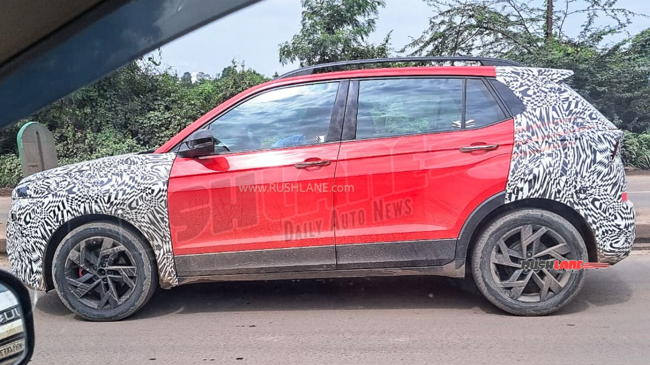 skoda kushaq facelift spied testing