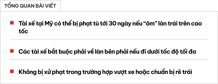 Ở đây có quy định mà nhiều tài xế mong Việt Nam cũng có: Lái xe có thể bị phạt tù nếu ‘ôm’ làn trái trên cao tốc- Ảnh 1. Ở đây có quy định mà nhiều tài xế mong Việt Nam cũng có: Lái xe có thể bị phạt tù nếu ‘ôm’ làn trái trên cao tốc- Ảnh 1.
