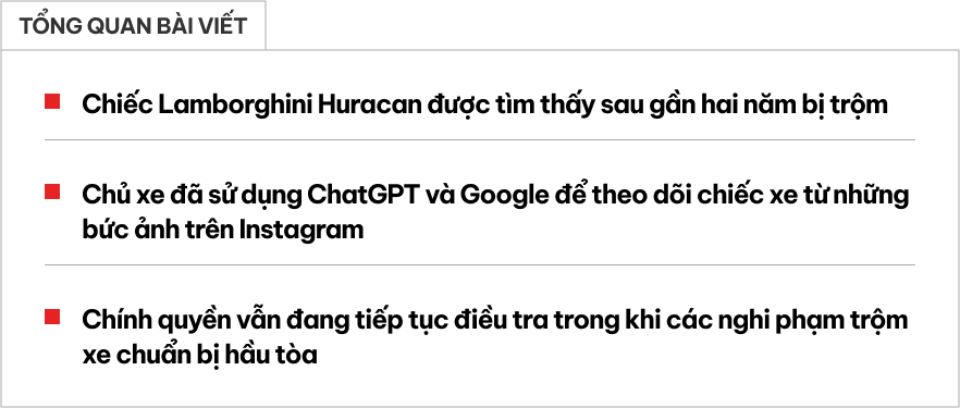 chatgpt tim xe lamborghini bi trom web