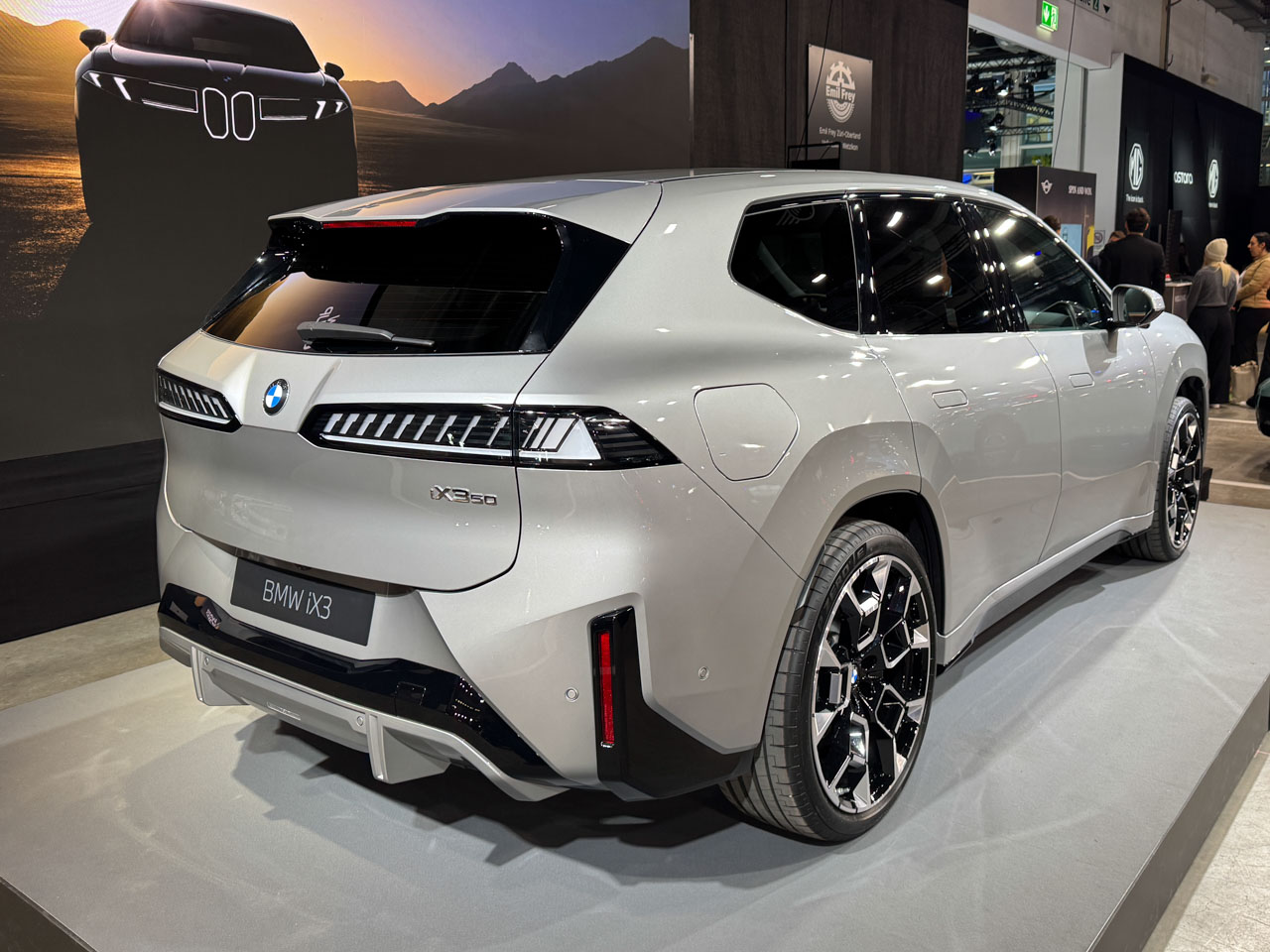 2026 bmw ix3 space silver rear three quarters