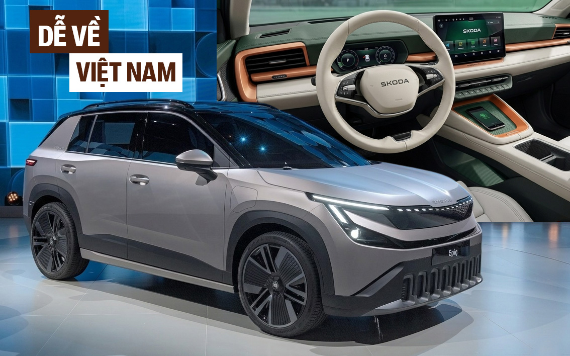 Skoda Epiq - SUV điện rẻ nhất của hãng lần đầu có ảnh nội thất: Thiết kế xịn với 2 màn hình, đèn trang trí, cốp rộng, về Việt Nam thì dễ ‘hot’