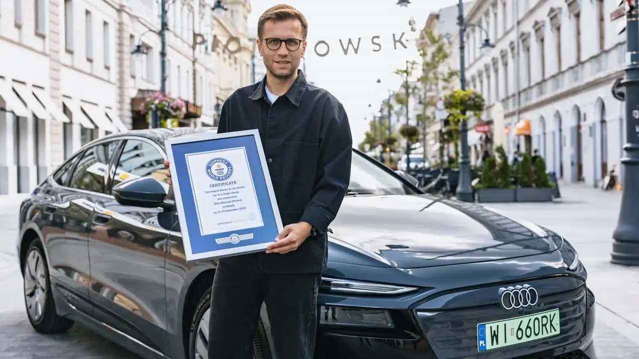 miko marczyk sets guinness ev range record in the audi a6 sportback e tron 2