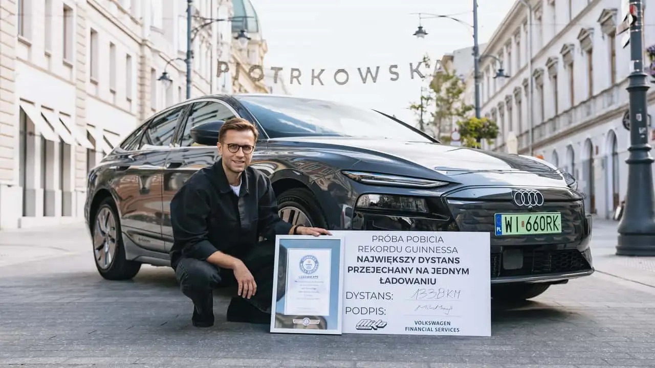 miko marczyk sets guinness ev range record in the audi a6 sportback e tron 3