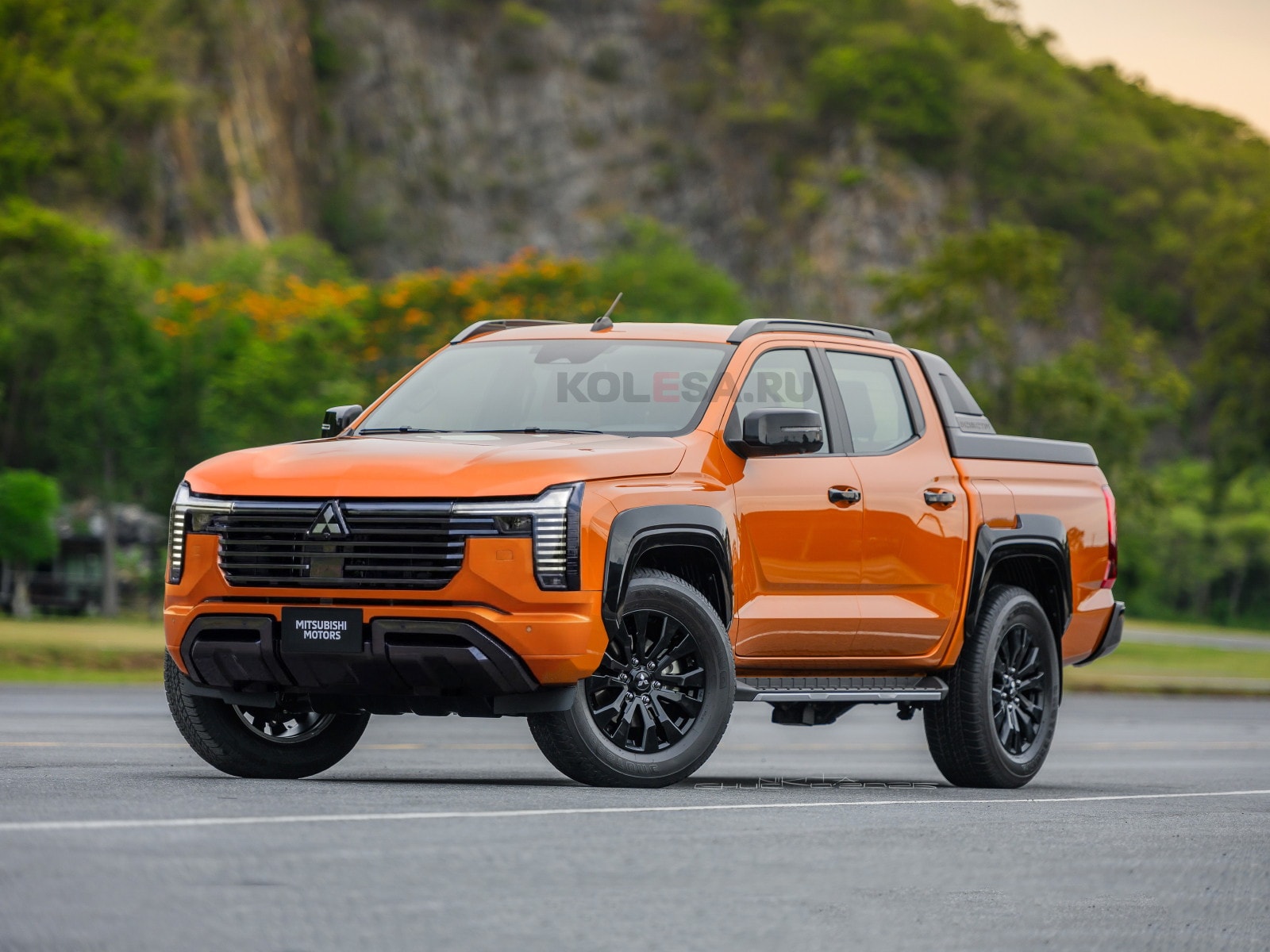 facelifted mitsubishi triton wears the new pajero s suit wrapped in a pickup body rendering 2752971