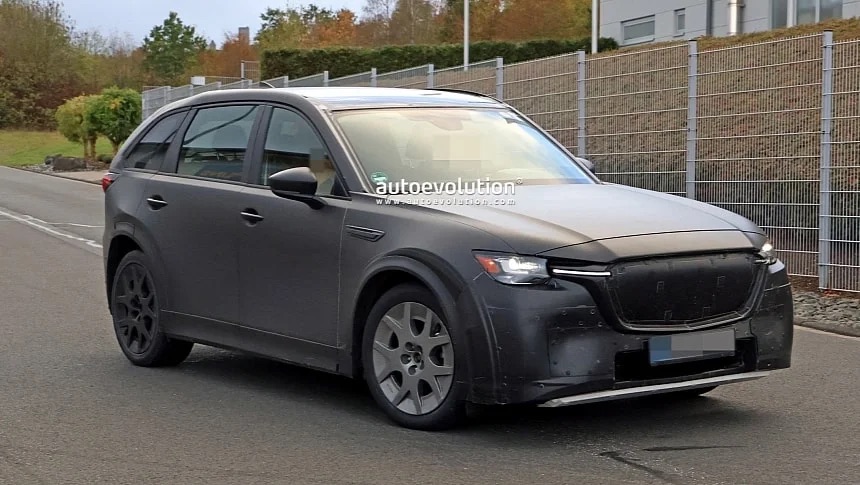 mazda cx 90 electric suv mule spied entering jaguar land rover s nurburgring test center 277036 7