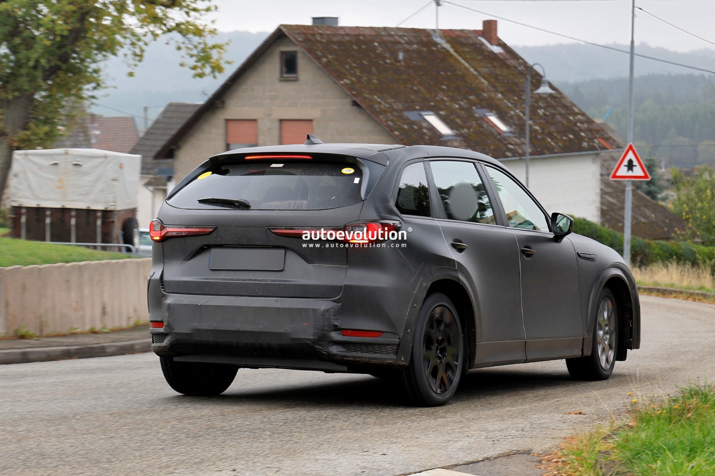 mazda cx 90 electric suv mule spied entering jaguar land rover s nurburgring test center5