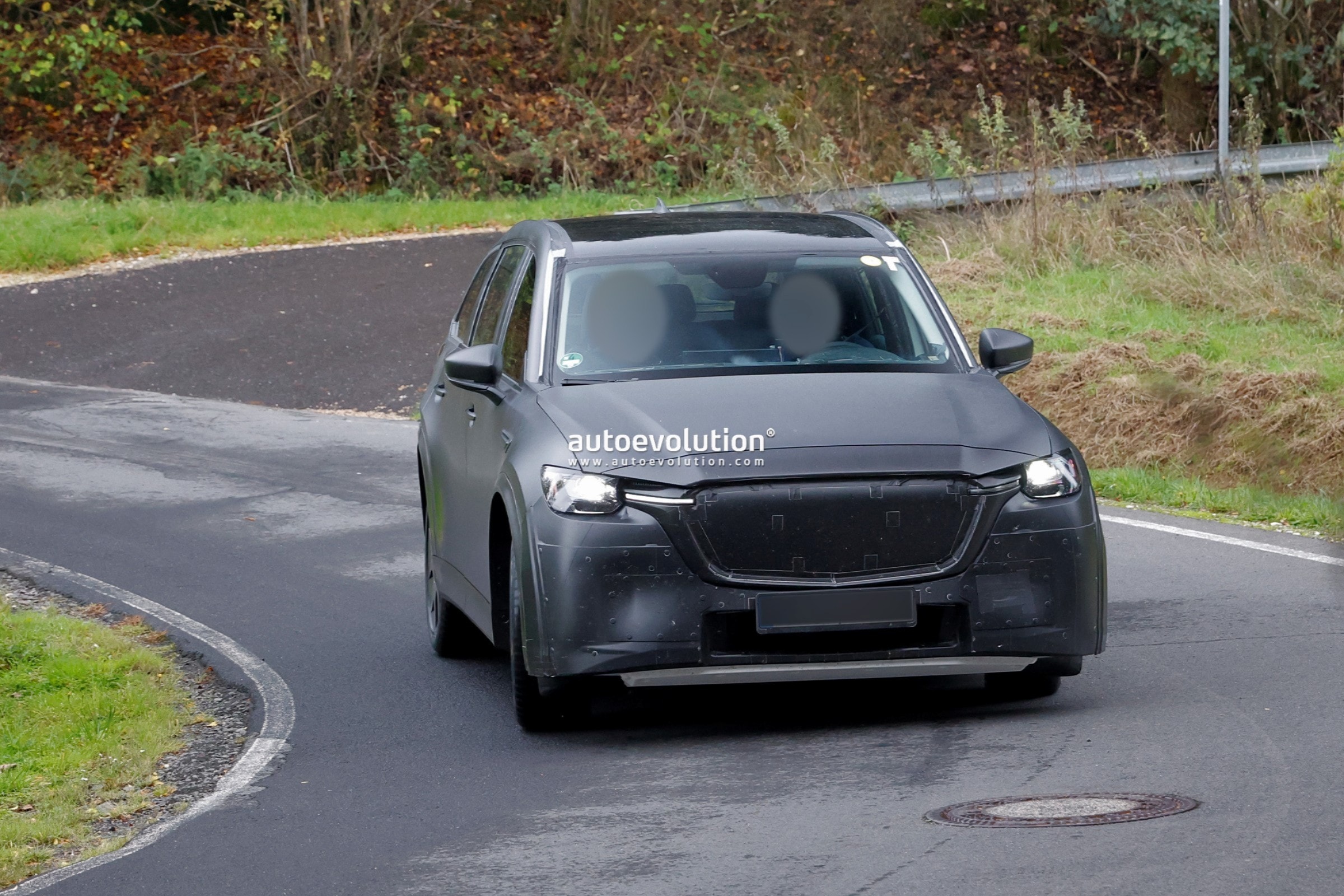mazda cx 90 electric suv mule spied entering jaguar land rover s nurburgring test center9