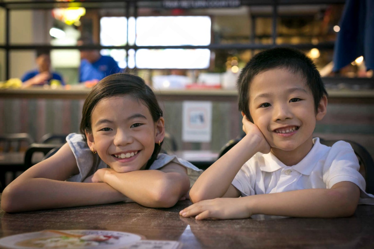 focused214305874 stock photo two happy young asian children