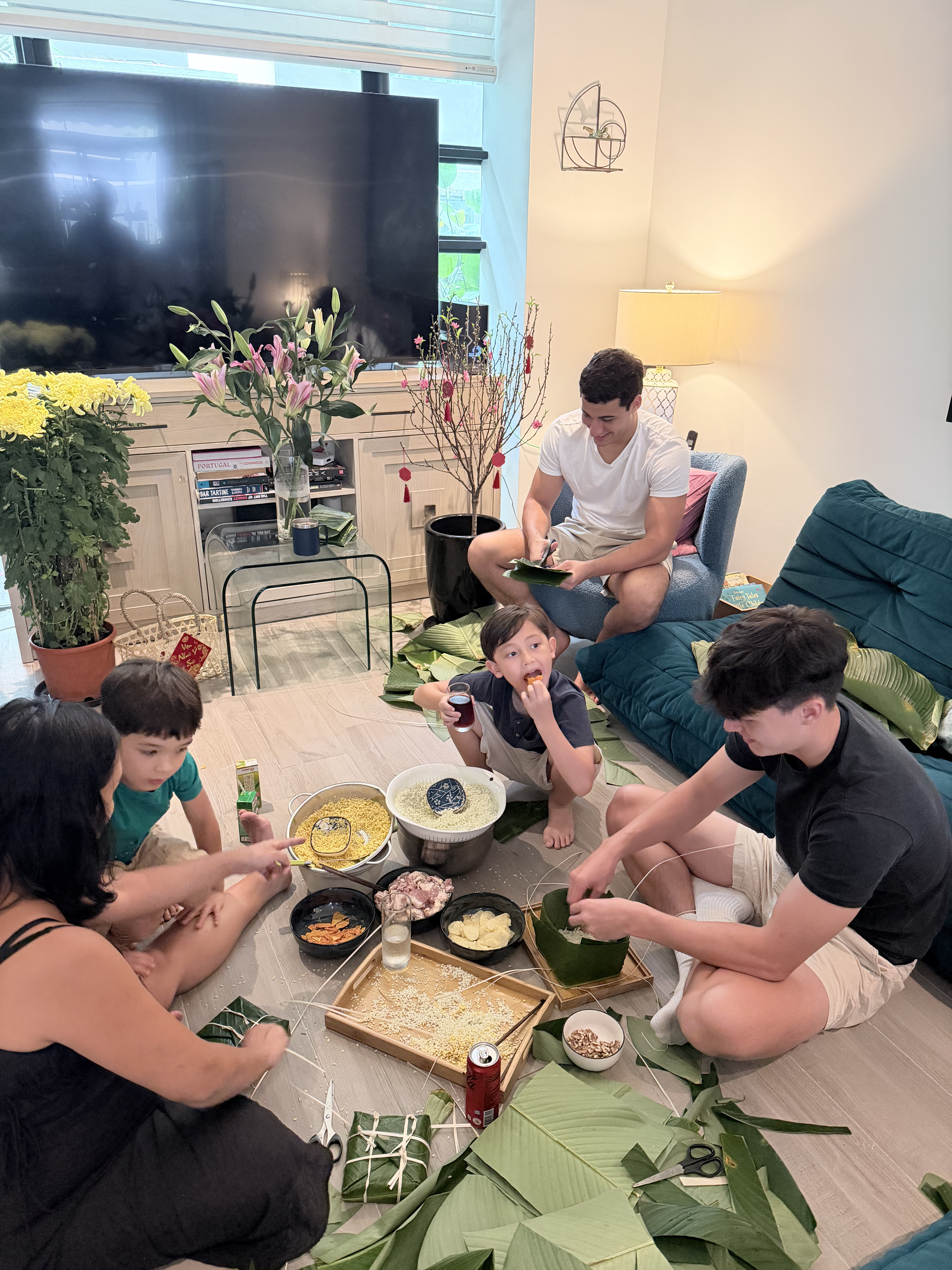 i goi banh chung tet o nha ban