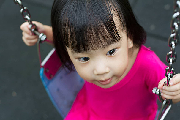 pngtree asian kid swing at park childhood girl happy photo image19252062