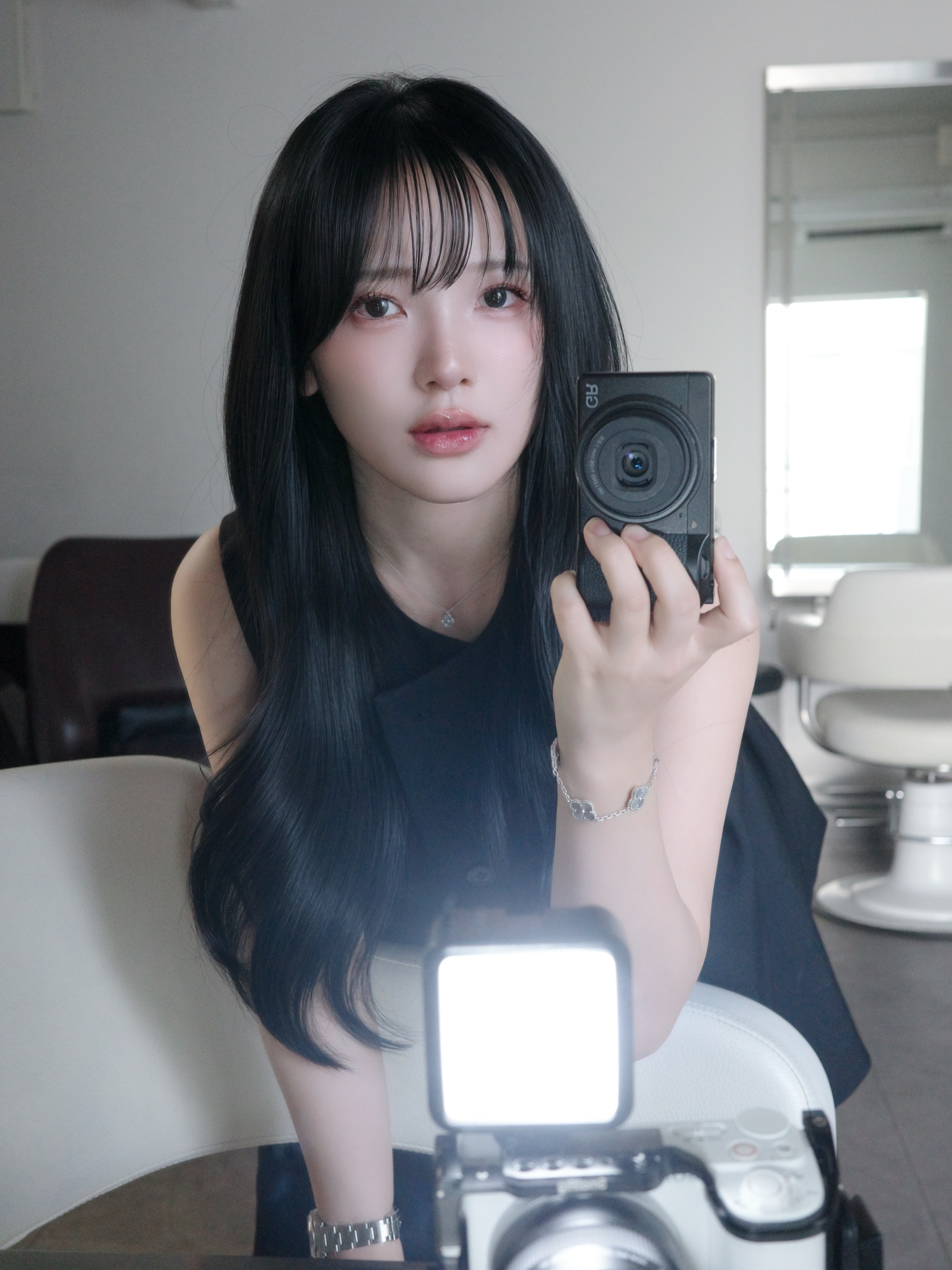 photo shared by jun amaki on july 30 2026 tagging riholog1001 may be a selfie of one or more people hair phone camera mirror and text