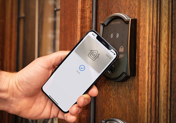 apple home keys unlocking schlage encode plus lock