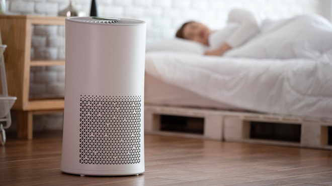 air purifier in bedroom