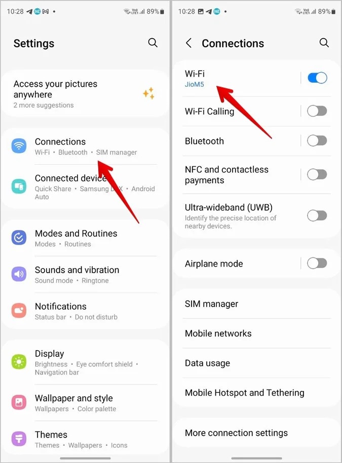 samsung wi fi settings