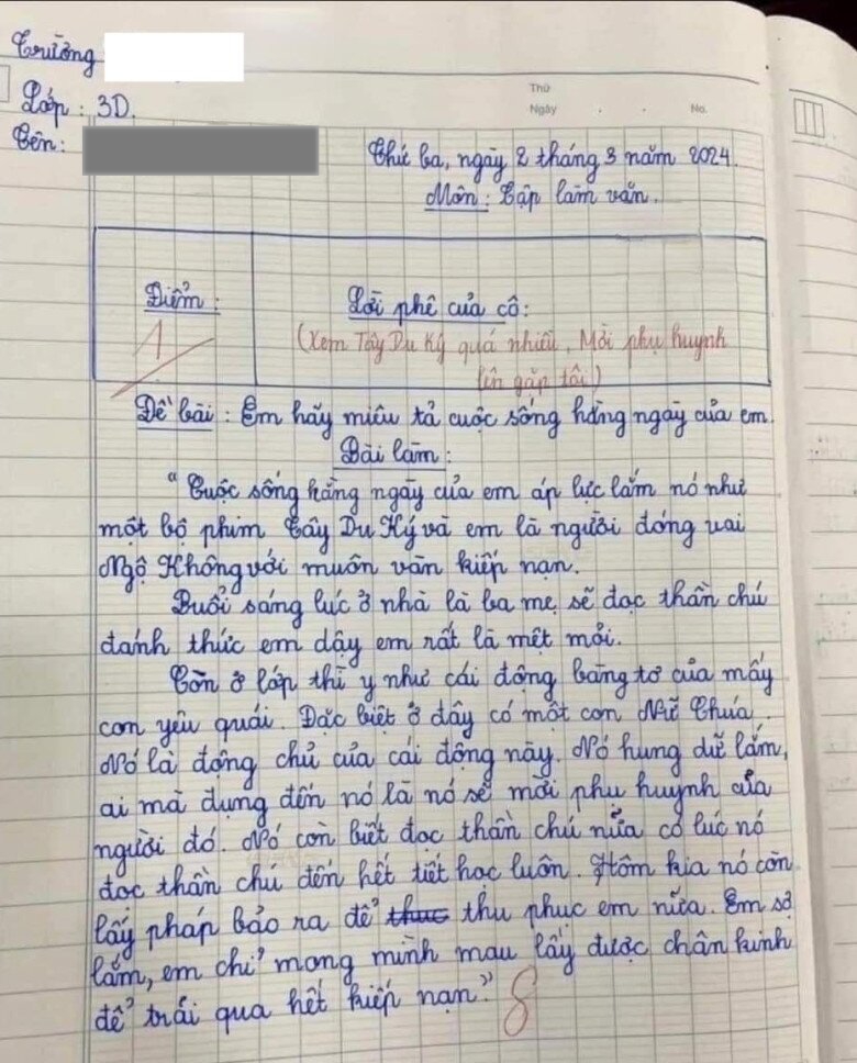 bai van 1 diem cua be trai lop 3 ta cuoc song hang ngay khien co giao do mat lap tuc moi phu huynh d edecc 4b87 47dd b5d7 b8b3dc 1727707788 654 width780height968