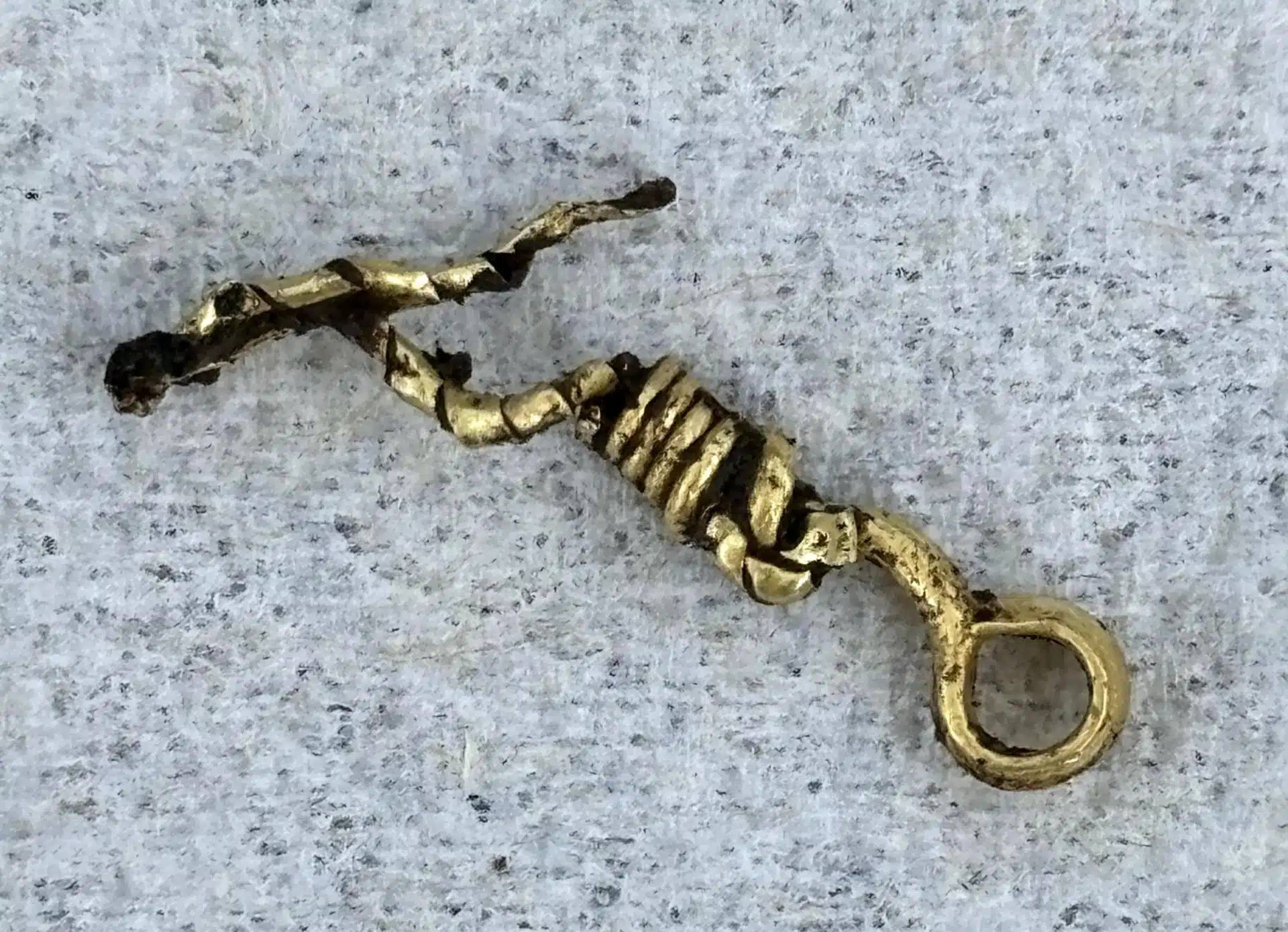 gold bracelet found at the excavation site credit anne viero inrapjpg