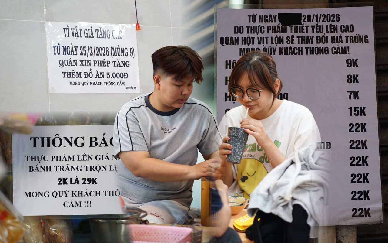 Sau 3 năm giữ giá, quán quen dán bảng tăng 2.000: 