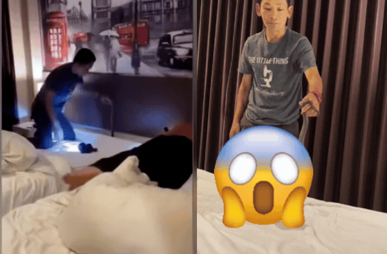 Đang ngủ trong khách sạn, cô gái hét thất thanh vì một thứ trườn qua cổ, con vật lộ diện khiến ai cũng lạnh sống lưng