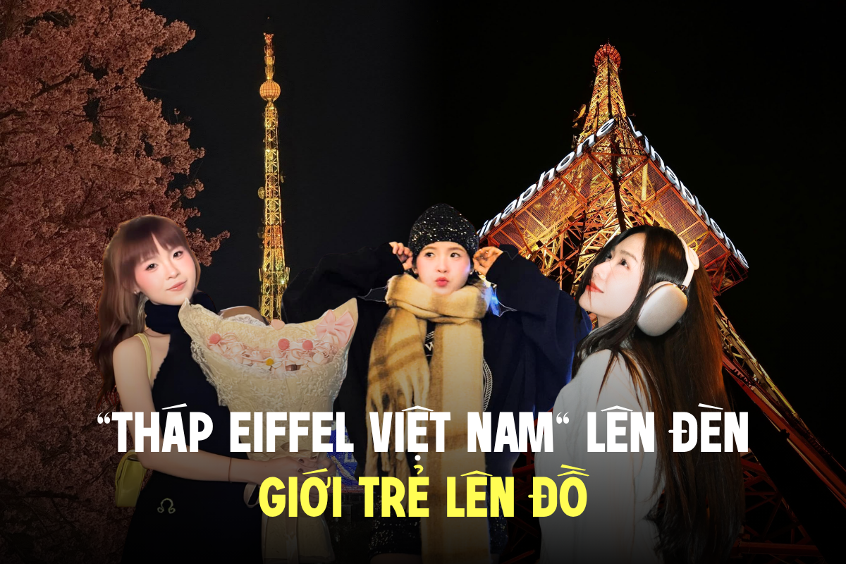 Ngọn tháp viễn thông Đà Lạt bỗng được ví như Eiffel thu nhỏ, giới trẻ tấp nập săn ảnh đêm mong rinh giải chục triệu đồng