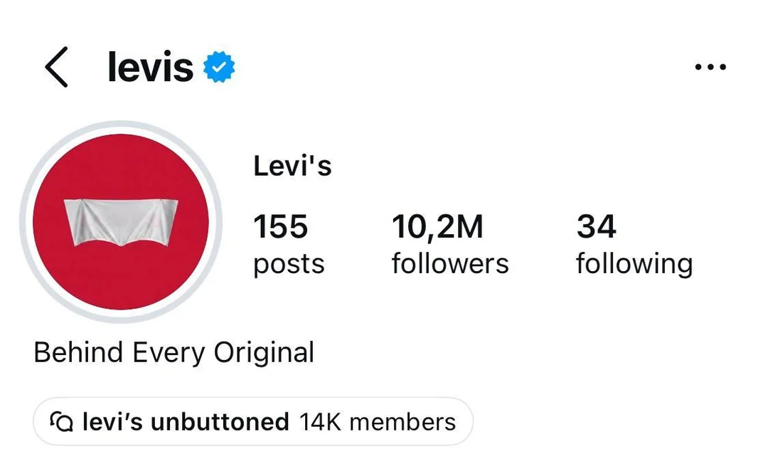levis is now using this wrapped logo as their instagram v0 5nzy6bbs0b7h1