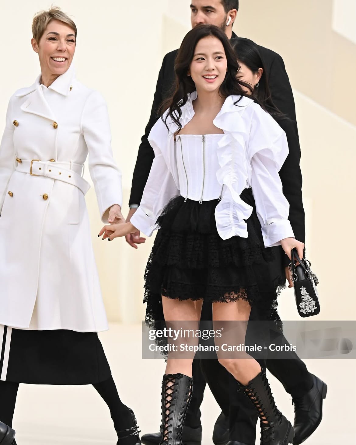 jisoo with mathilde favier the public relations manager of dior thank you for the warm welcom
