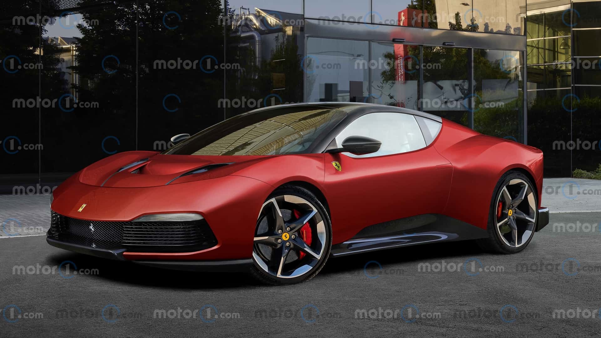 ferrari ev supercar rendering