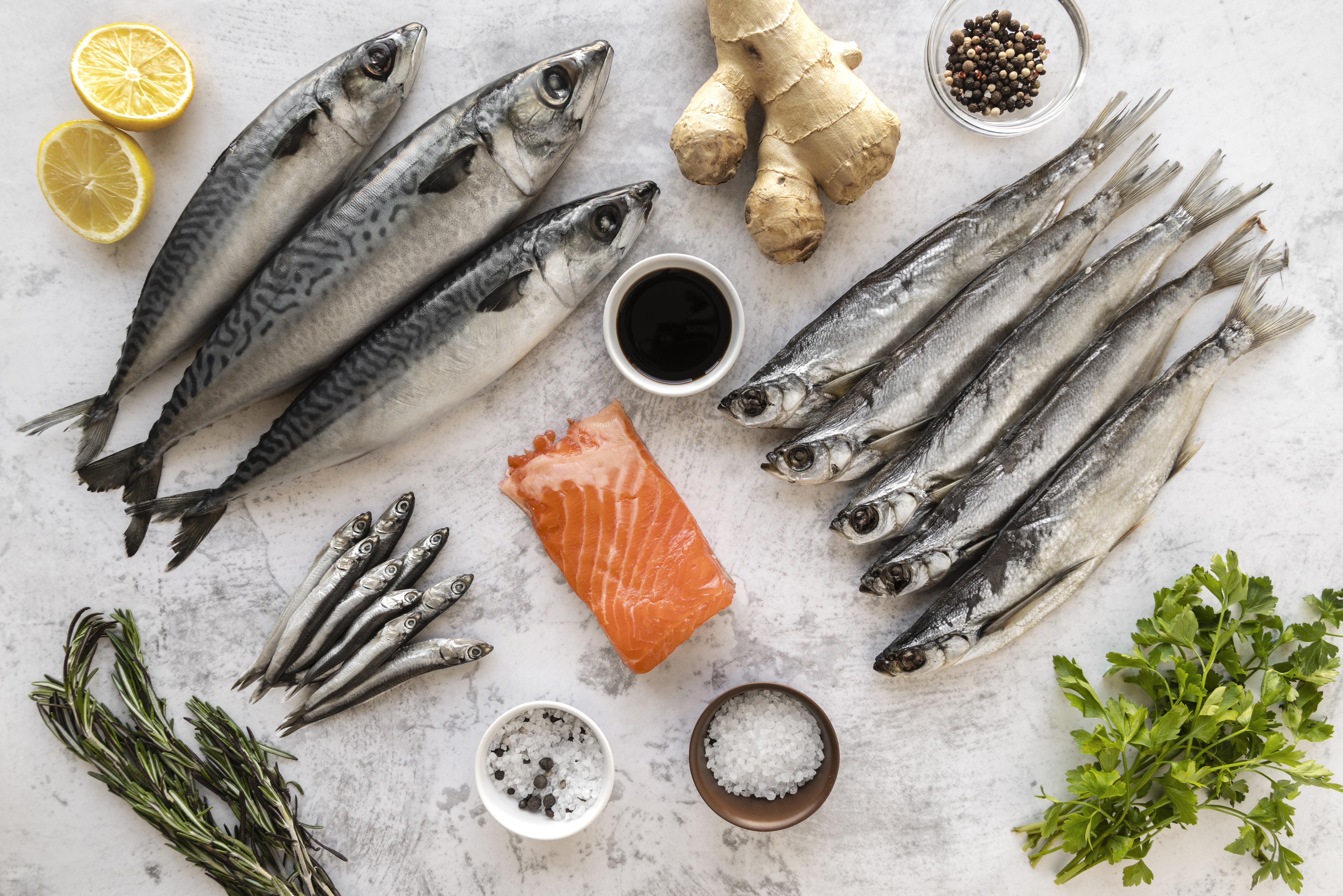 assortment healthy sea food