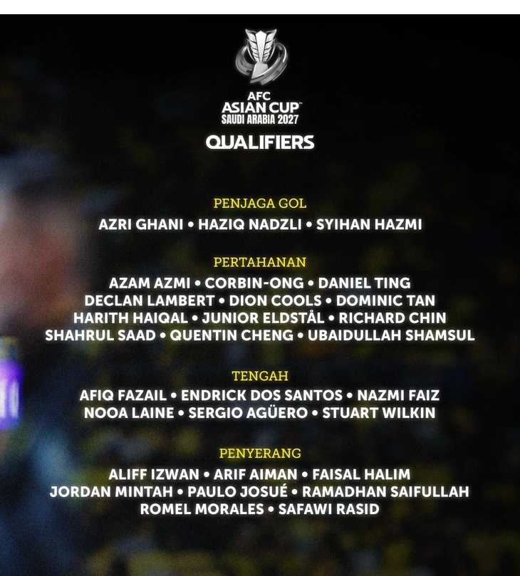 danh sach tuyen malaysia