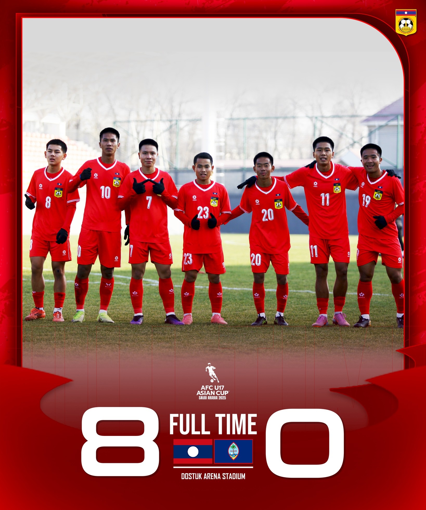 u17 lao 8 0 u17 guam